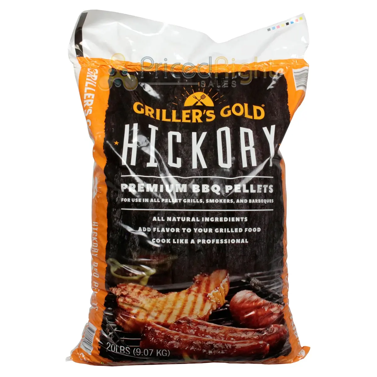 Griller's Gold Hickory Premium Bbq Pellets Smoky Beef Pork Ribs All Natural 20Lb 1