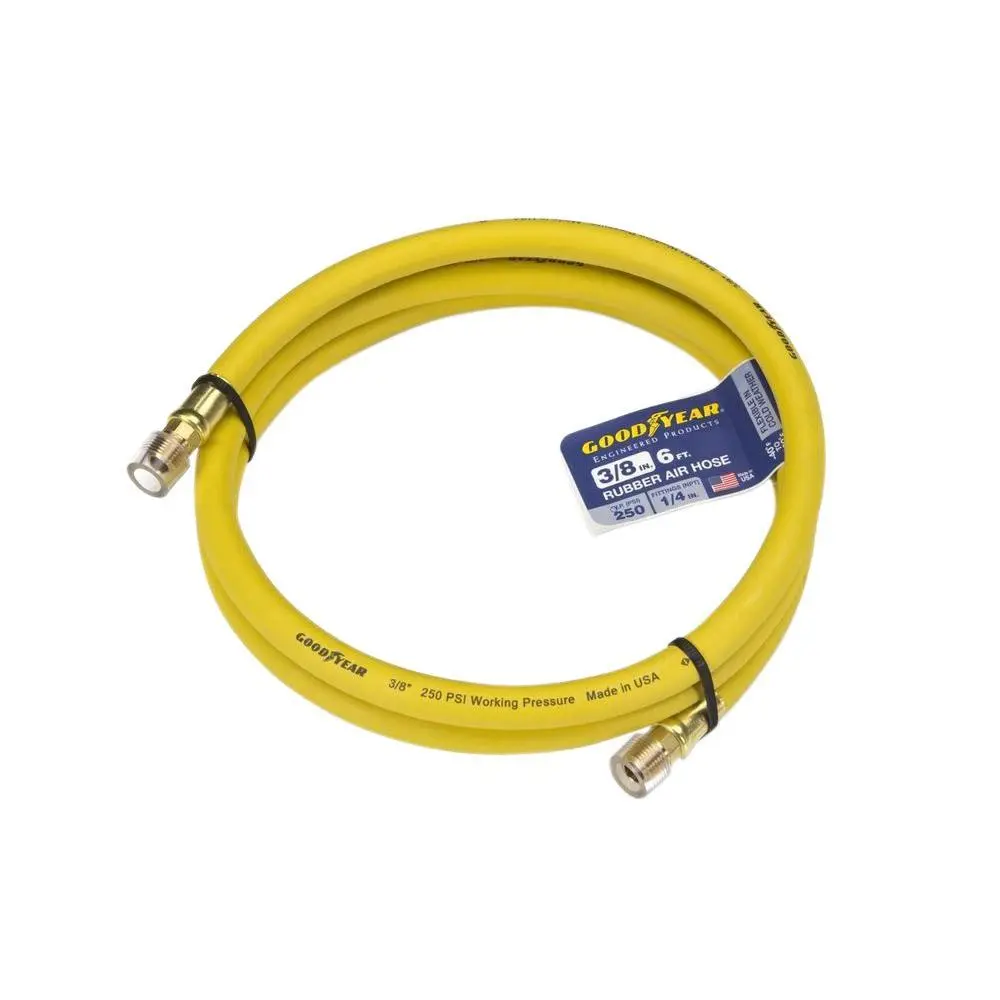 Goodyear Rubber Hose Whip 6' Ft. X 3/8" In. 250 Psi Air Compressor Lead 10329 1