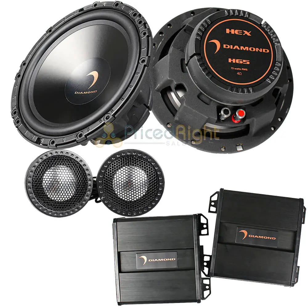 Diamond Audio 6.5" 2 Way Component Speaker System 150 Watts Max Hex Series H65a 1