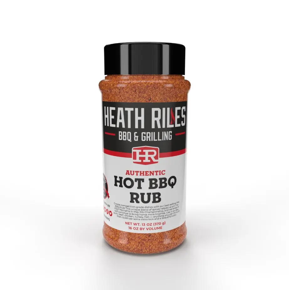 Heath Riles Hot Bbq Rub 16 Oz Bottle Award Winning Gluten And Msg Free 00297 1
