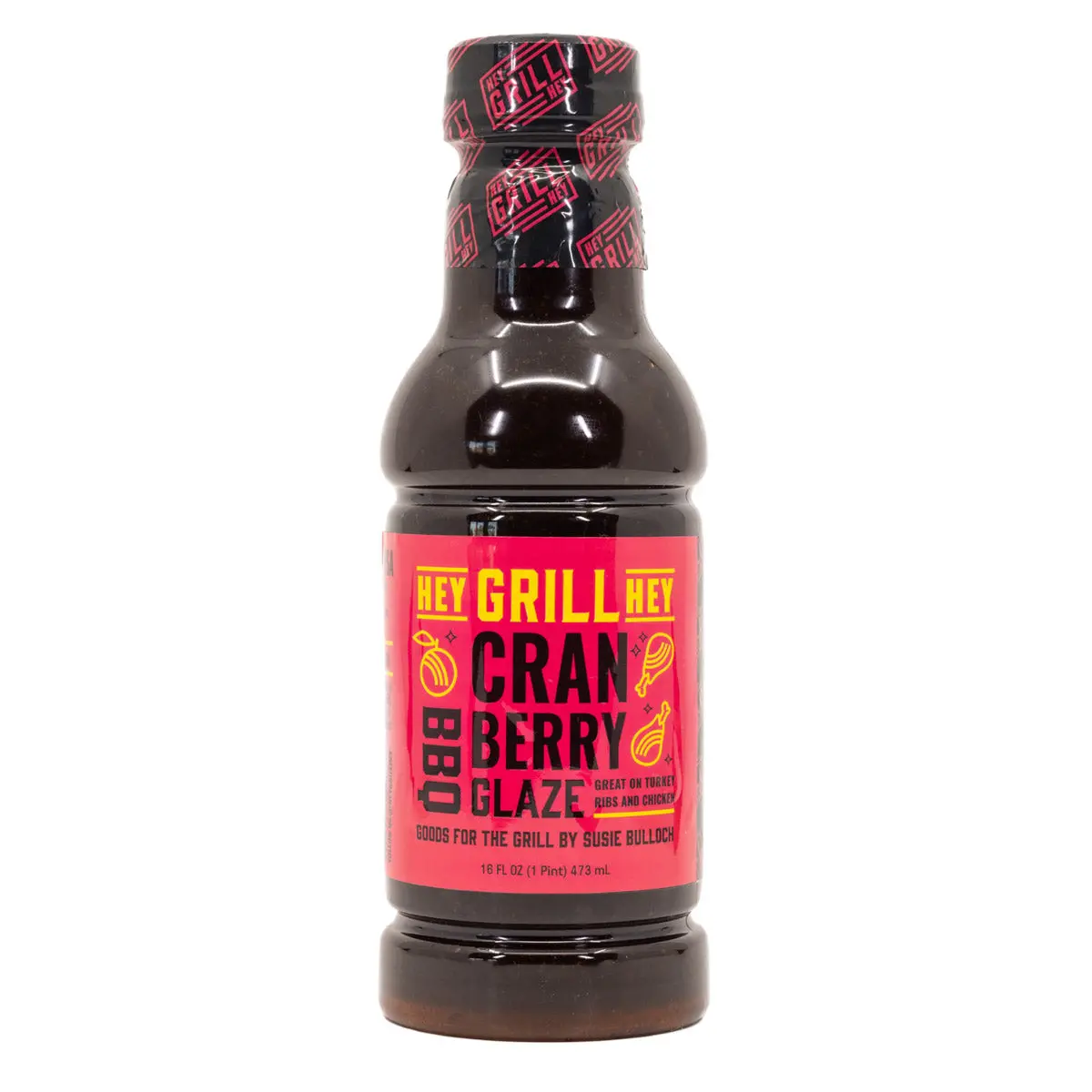 Hey Grill Hey Cranberry Bbq Glaze 16 Oz Sweet & Herbaceous Refreshing Sauce 1