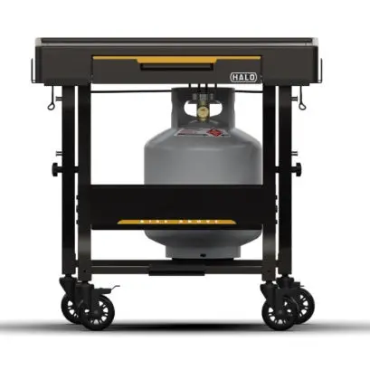 Halo Countertop Collapsible Cart With Drop Down Storage Drawer And Tool Hooks 2