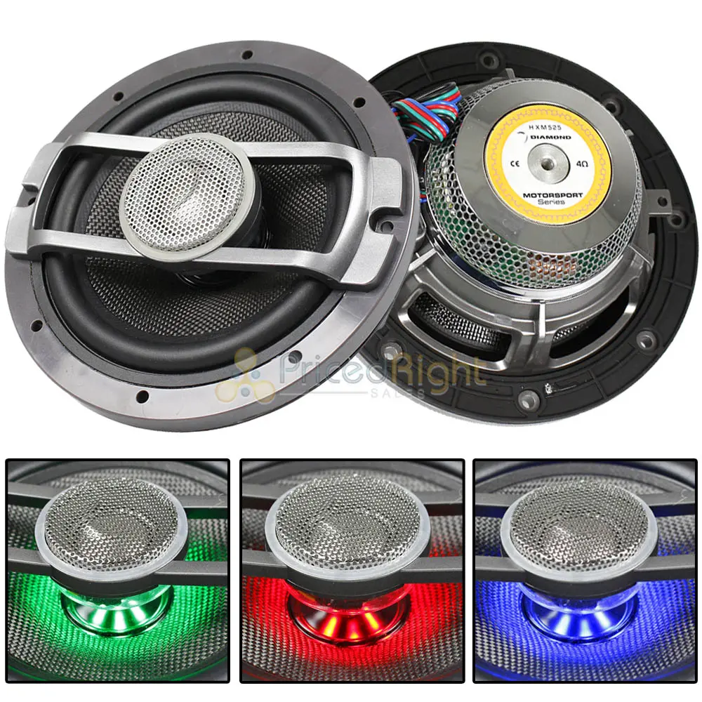Diamond Audio 5.25" Motorsport Marine Coaxial Speakers 300 Watts Max Hxm52 Pair 1