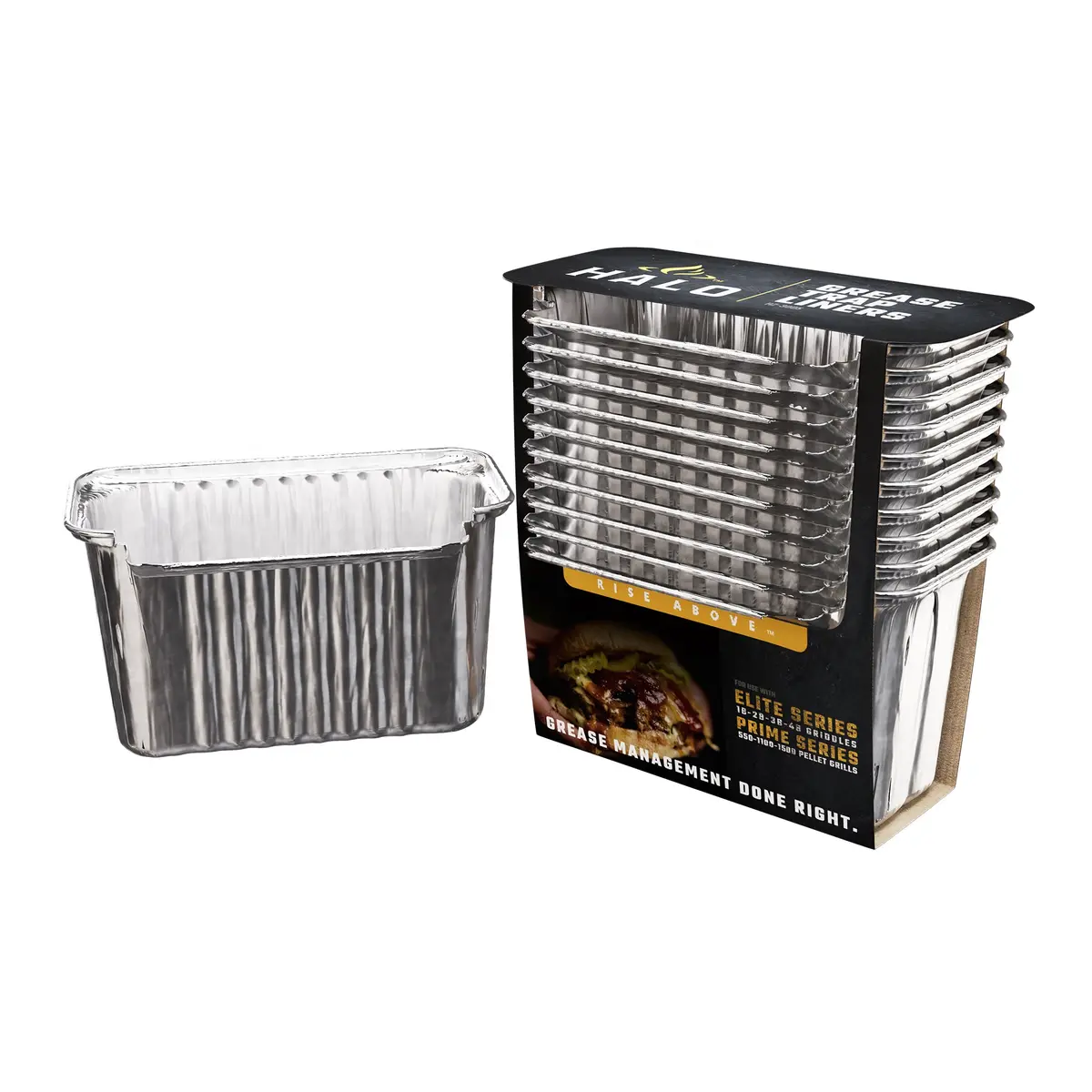 Halo Grease Trap Foil Liners With Lids For Elite & Prime Series Griddles 10 Pack 1