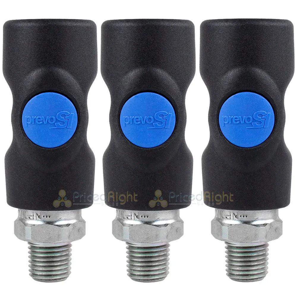 3 Pack Prevost Safety Air Plug Coupler 1/4" Mnpt Prevo S1 Industrial Isi061251 1