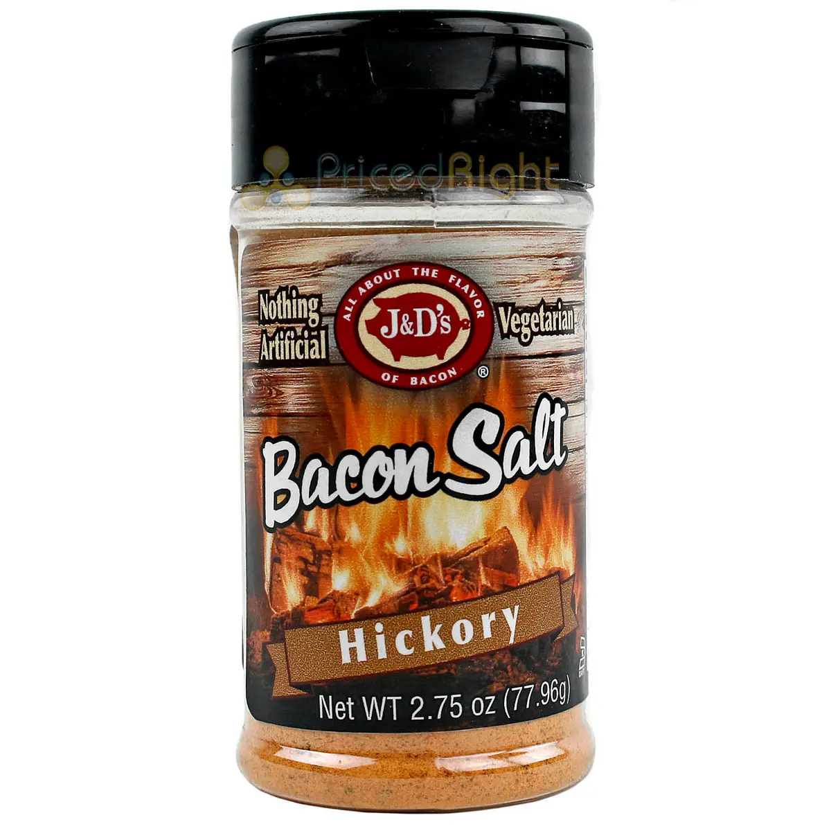 J&D's Hickory Bacon Salt 2.75Oz All Natural Bacon Flavored Seasoning Spice Rub 1