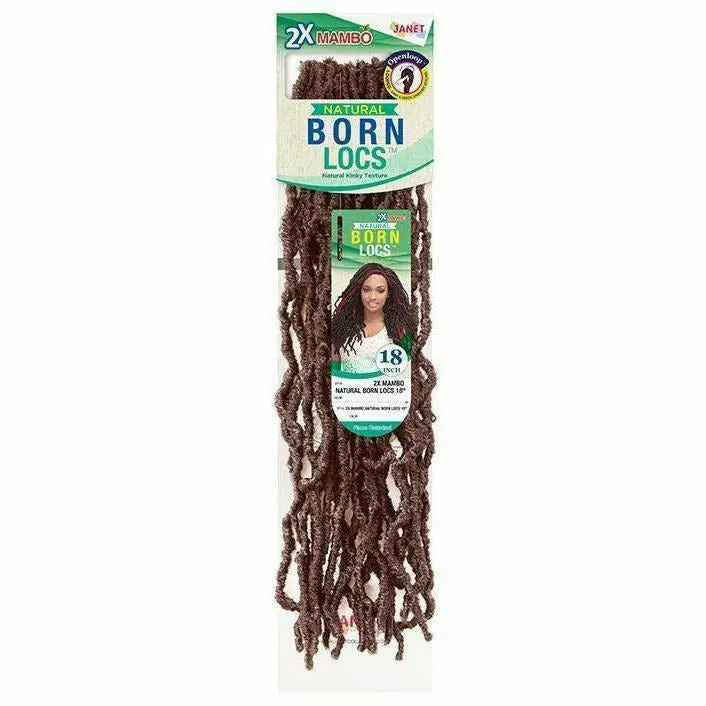 Janet Collection: 2X Mambo Natural Born Locs 18" Crochet Locs 1