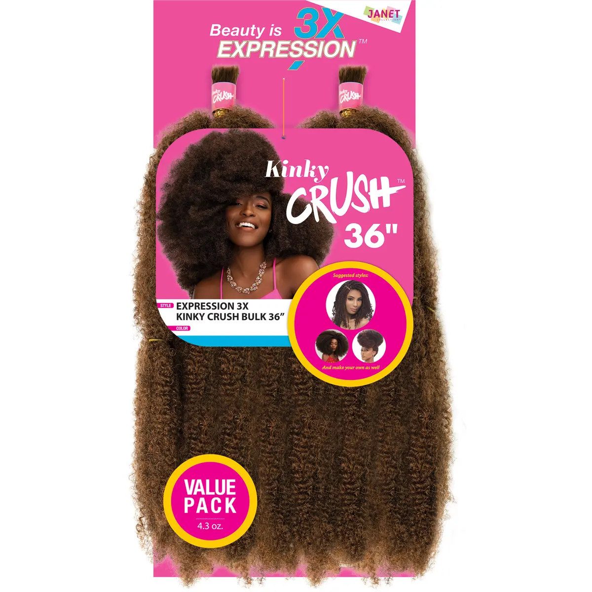 Janet Collection: 3X Kinky Crush Bulk 36" - Final Sale 1