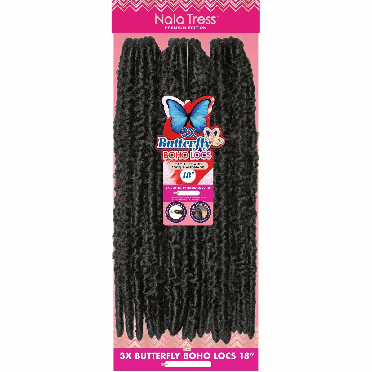 Janet Collection: Nala Tress 3X Butterfly Boho Locs 18" 1