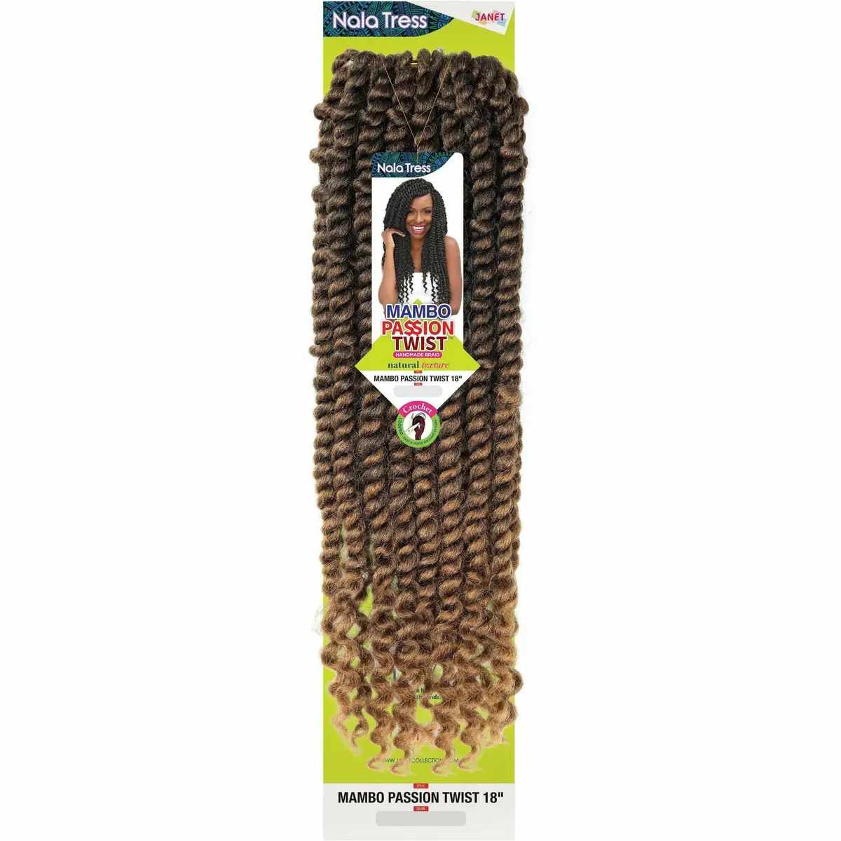Janet Collection: Nala Tress Mambo Passion Twist 18" Crochet Braids - Final Sale 1