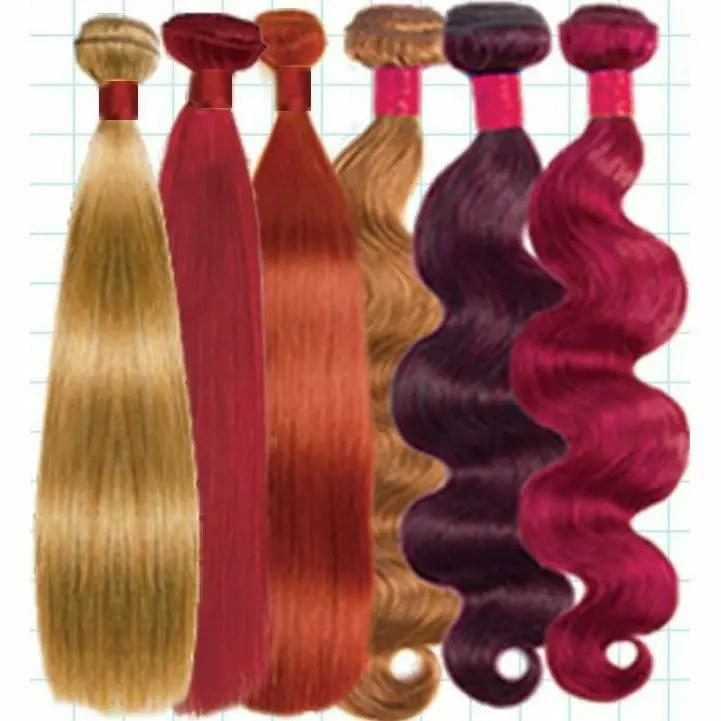 9A Unprocessed Virgin Hair 3 Bundle + Closure Deal - Straight - Custom Colors 1