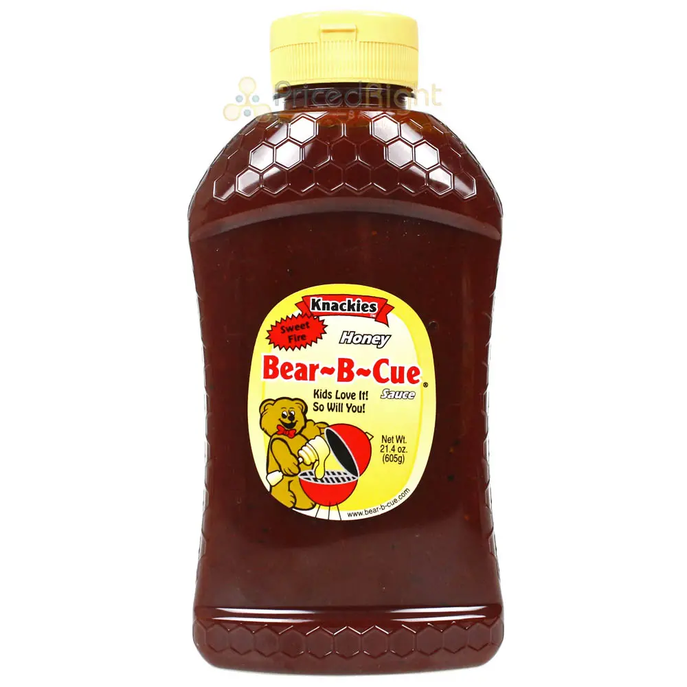 Knackies Sweet Fire Bbq Sauce Hot Spicy 21.4 Oz. K303 Bear Container 1