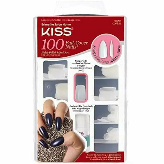 Kiss: 100 Long Stiletto Full-Cover Nail Kit #66007 1