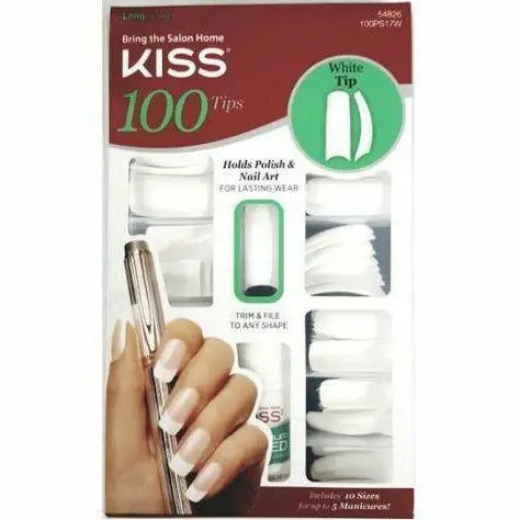 Kiss: 100 White Tips (Long) #54826 1
