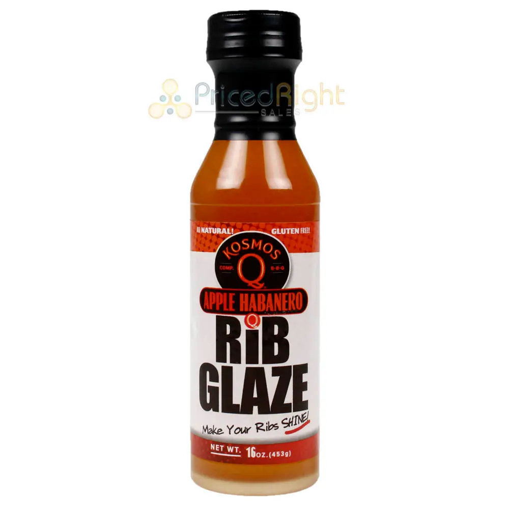 Kosmos Q Apple Habanero Rib Glaze Bbq Sauce 16 Oz Bottle Kos-Ah 1