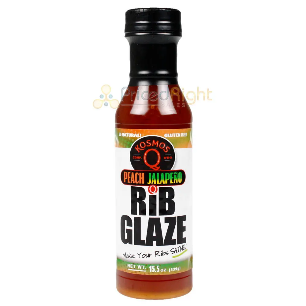 Kosmos Q Peach Jalapeno Rib Glaze Bbq Sauce 15.5 Oz Bottle Kos-Pchjala 1