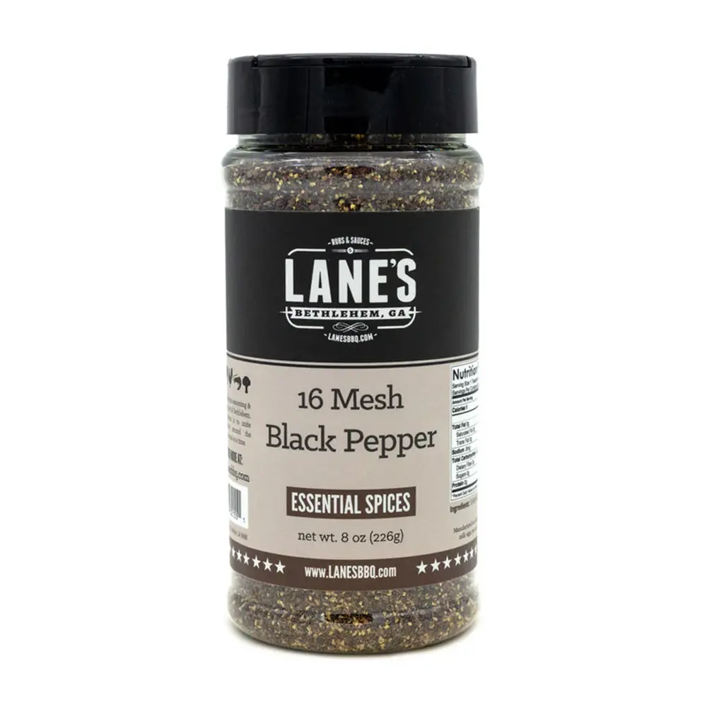 Lane's Bbq Premium 16 Mesh Black Pepper 8Oz Gluten Free No Msg Or Preservatives 1