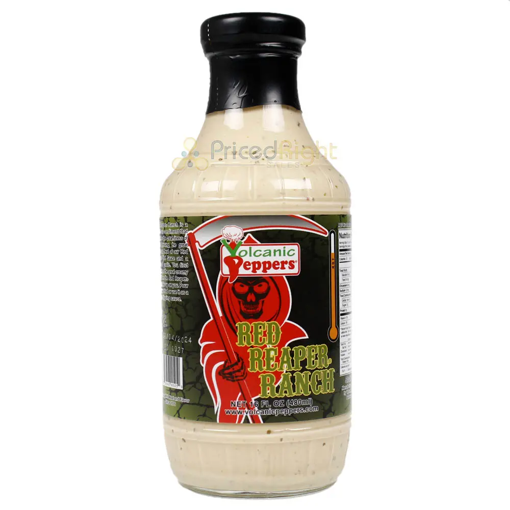 Volcanic Peppers Red Reaper Ranch 16 Oz Bottle Hot Condiment Sauce Lavaarrranch 1