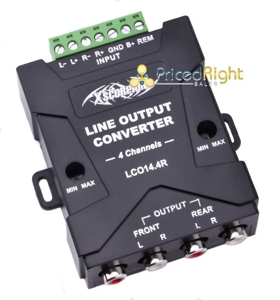 Pro Universal 2 Speaker To 4 Rca Line Output Signal Converter In / Out Hi / Low 1