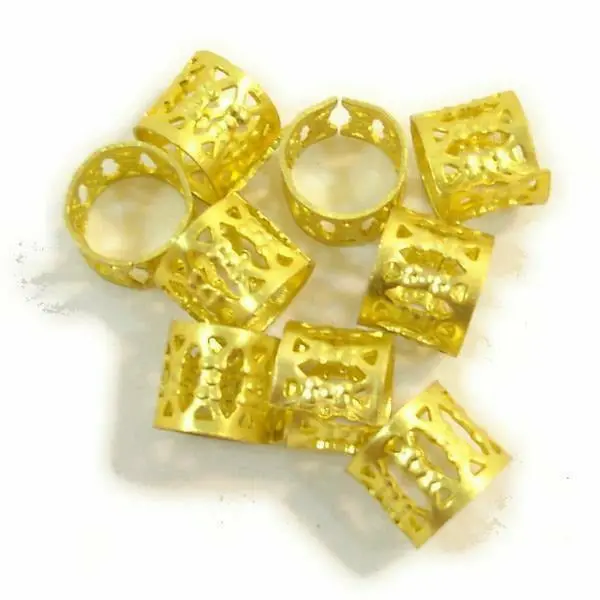 Hair Ornament Filigree Tube - Gold 10Mm 1