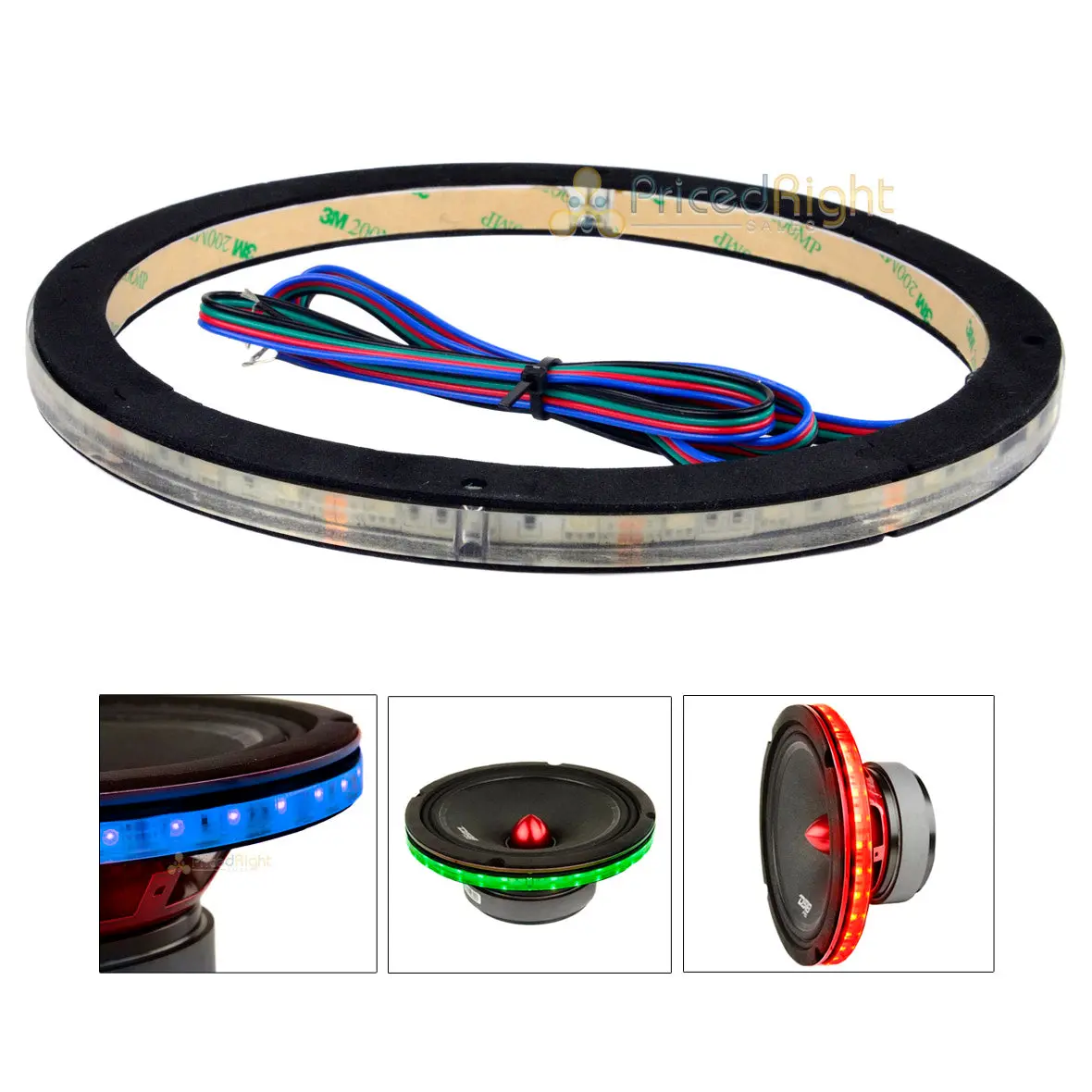 12 " Waterproof Rgb Led Speaker Ring 1/2" Spacer Ds18 Lring12 Accent Single 1