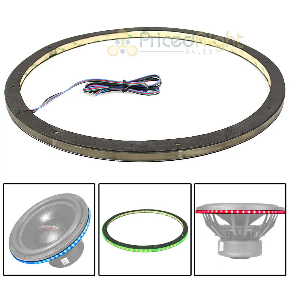 Ds18 15" Rgb Led Ring For Speakers And Subwoofers Waterproof 1/2" Spacer Lring15 1