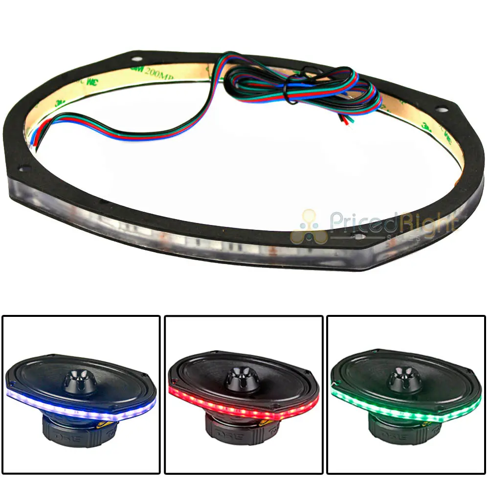 Ds18 6X9" Rgb Led Speaker Ring 1/2" Spacer Ds18 Lring69 Waterproof Accent Single 1