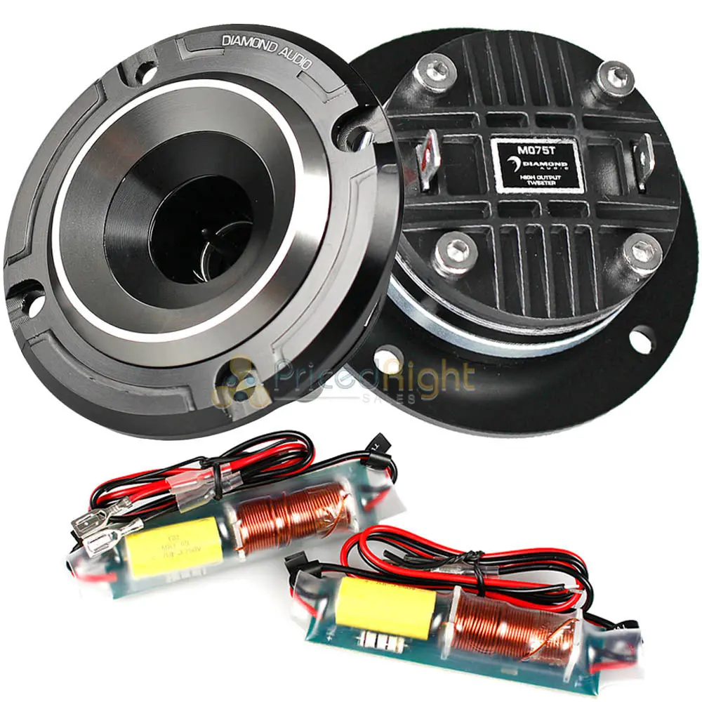 Diamond Audio 1" Vc Shallow Mount Tweeters Motorsport High Output 100W Max M075t 1