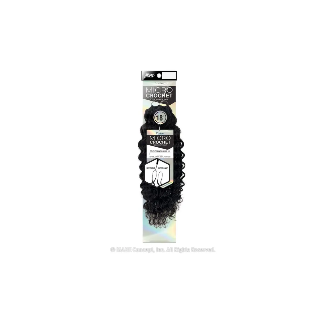 Mane Concept: Pristine Feather Micro Crochet Water Wave 18" 1