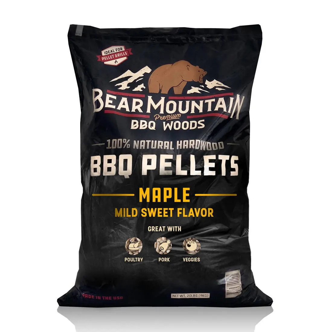Bear Mountain Maple Cooking Pellets Mild Sweet Flavor 20Lb Bag Bbq Smoker Smoke 1