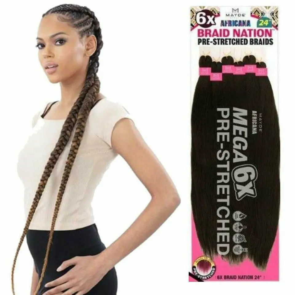 Mayde Beauty: Africana 6X Braid Nation 24" (Pre-Stretched) - Final Sale 1