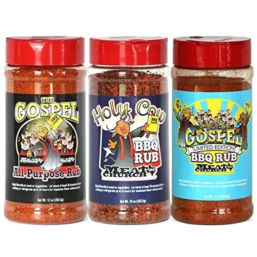 Meat Church Holy Rub Seasoning Pack Holy Gospel The Gospel Holy Cow Rubs 3-Pack 1
