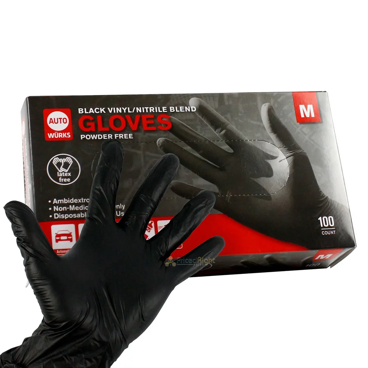 Nitrile Disposable Gloves Powder And Latex Free Food Grade Medium Box Of 100 1