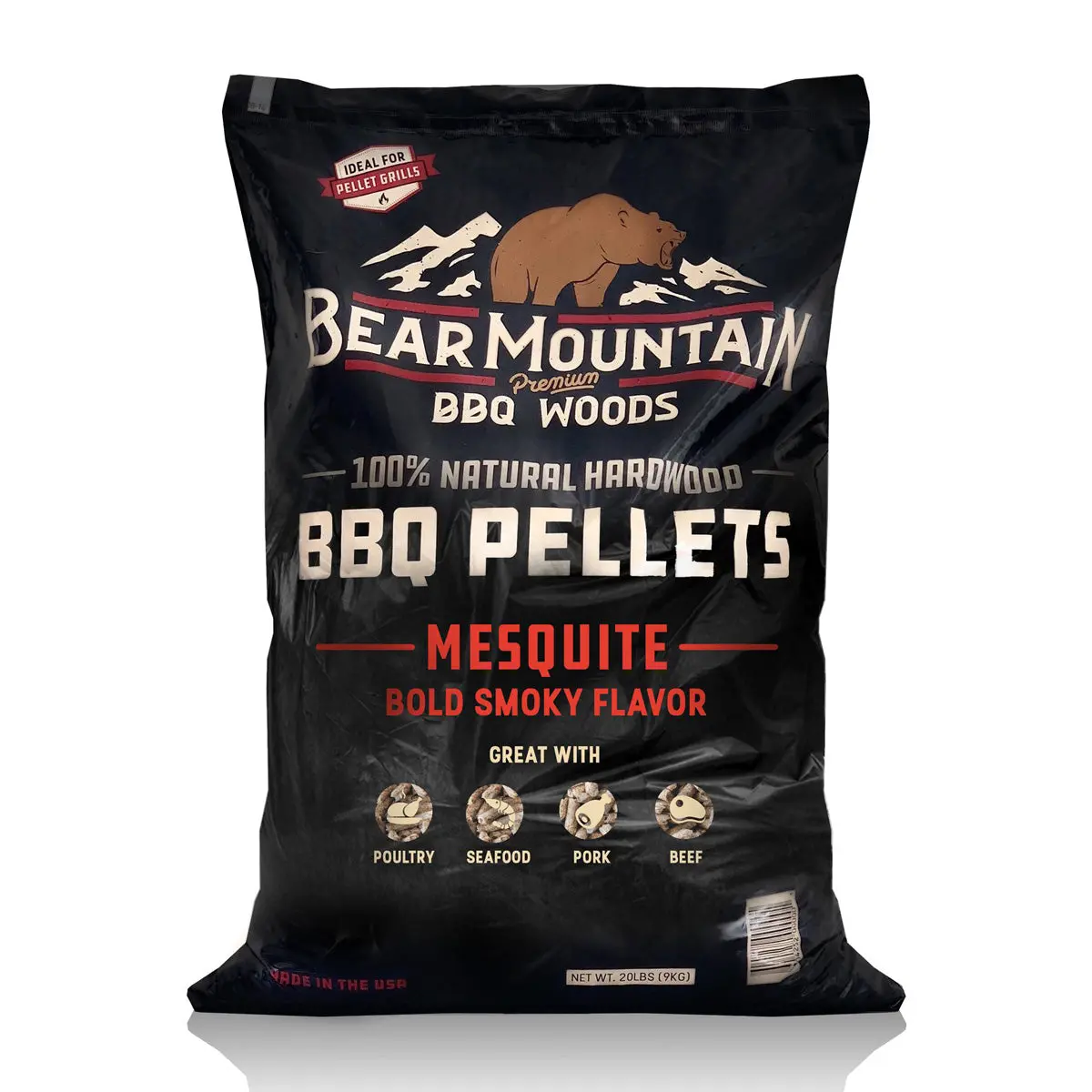 Bear Mountain Mesquite Bold Smoky Flavor Cooking Pellets 20Lb Bag Bbq Smoker 1