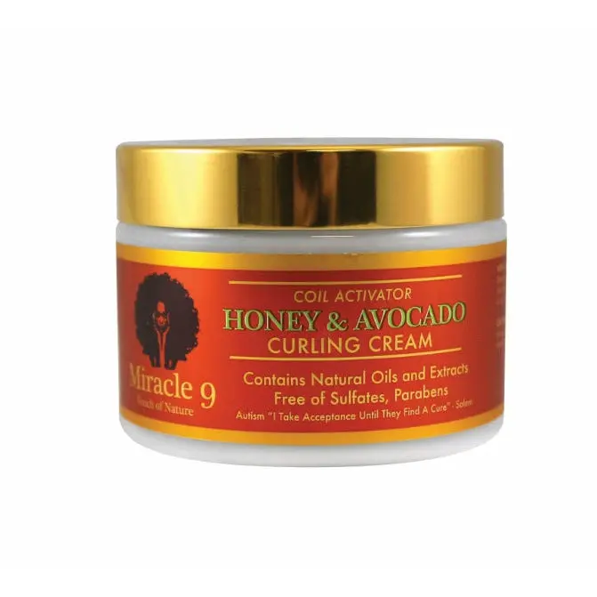 Miracle 9: Coil Activator Honey & Avocado Curling Cream 12Oz 1