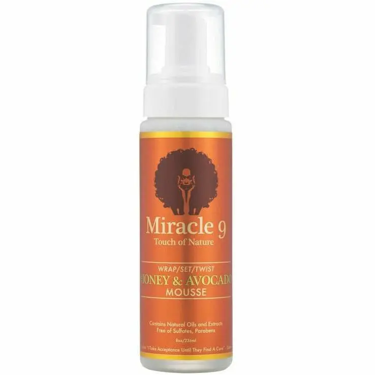 Miracle 9: Wrap/Set/Twist Honey & Avocado Mousse 8Oz 1