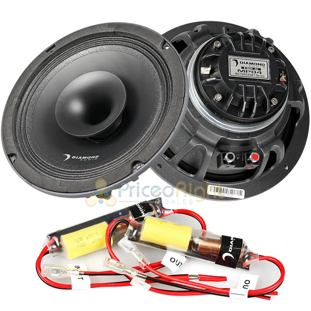 Diamond Audio 8" Pro Full Range Co-Ax Horn Speakers Motor-Sport Series Mp84 1