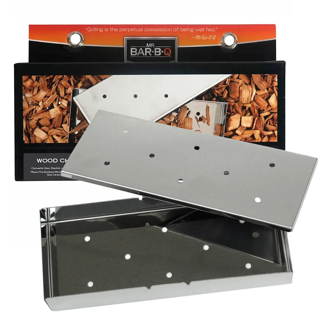 Mr. Bar-B-Q Wood Chip Smoker Box For Gas Electric & Charcoal Stainless 02109Y 1