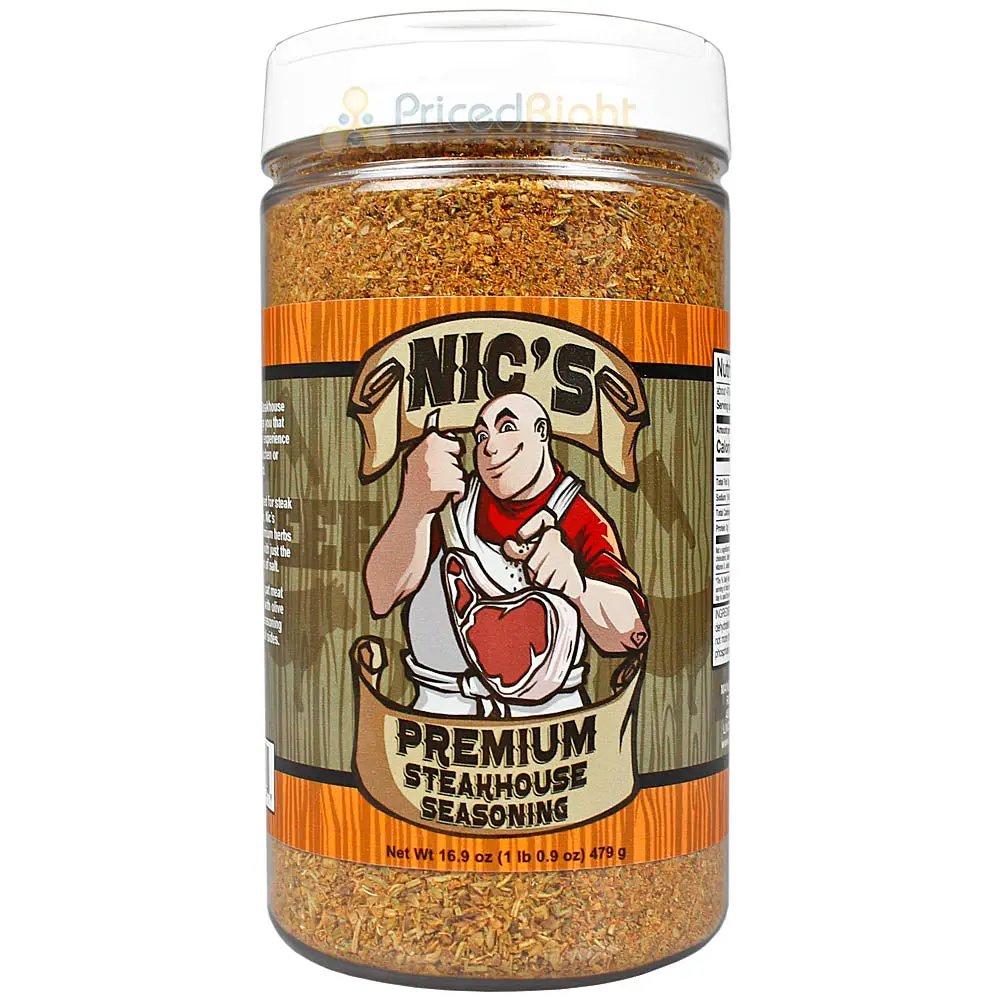 Nic's Premium Steakhouse Steak Prime Rib Rub Seasoning 16 Oz Bottle Savory Herbs 1
