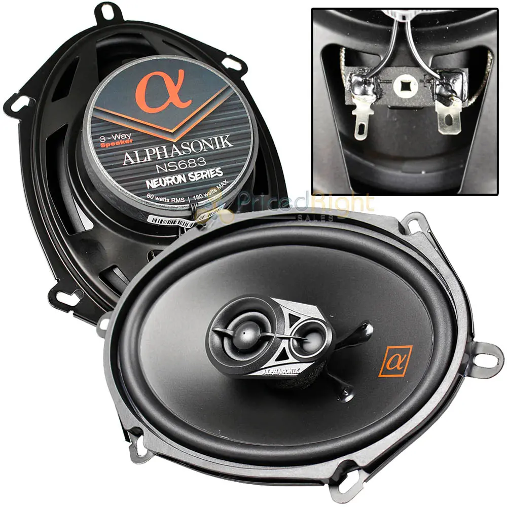 6X8" Full Range Speakers 3 Way 120W Max 3 Ohm Neuron Series Alphasonik Ns683 1