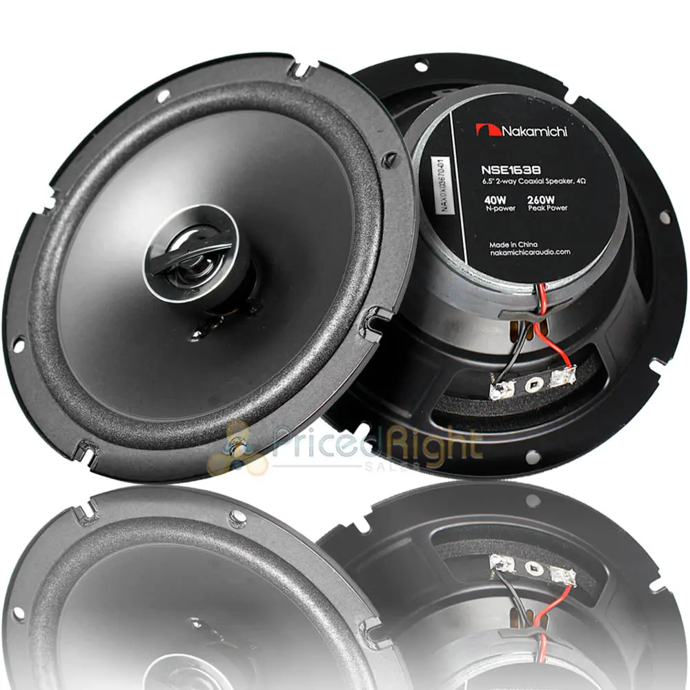 6.5" Coaxial Speakers 2 Way 260 Watts Max Power 4 Ohm Nm-Nse1638 Pair Nakamichi 1