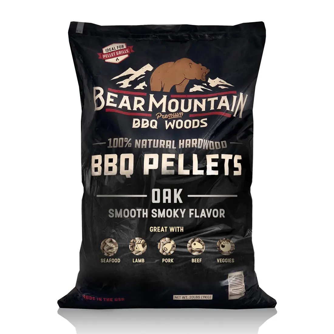 Bear Mountain Oak Cooking Pellets 20Lb Bag Smooth Smoky Flavor Bbq Smoker 1