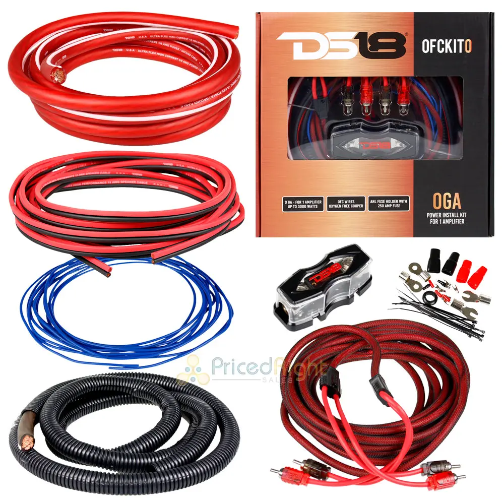 Ds18 Ofc 0 Gauge Amp Kit Copper Wiring Installation Car Audio Install Ofckit0 1