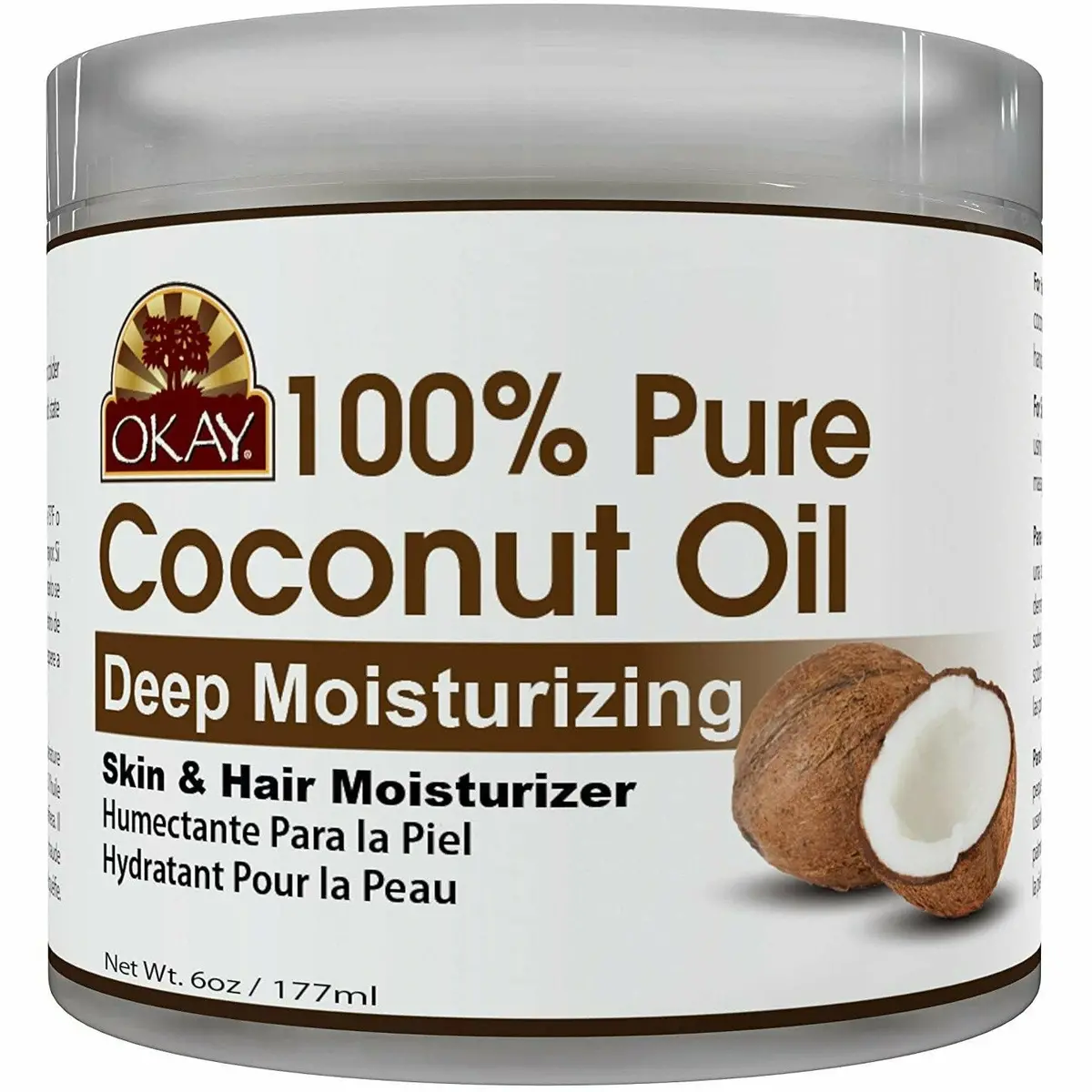 Okay: 100% Pure Coconut Skin & Hair Moisturizer 6Oz 1