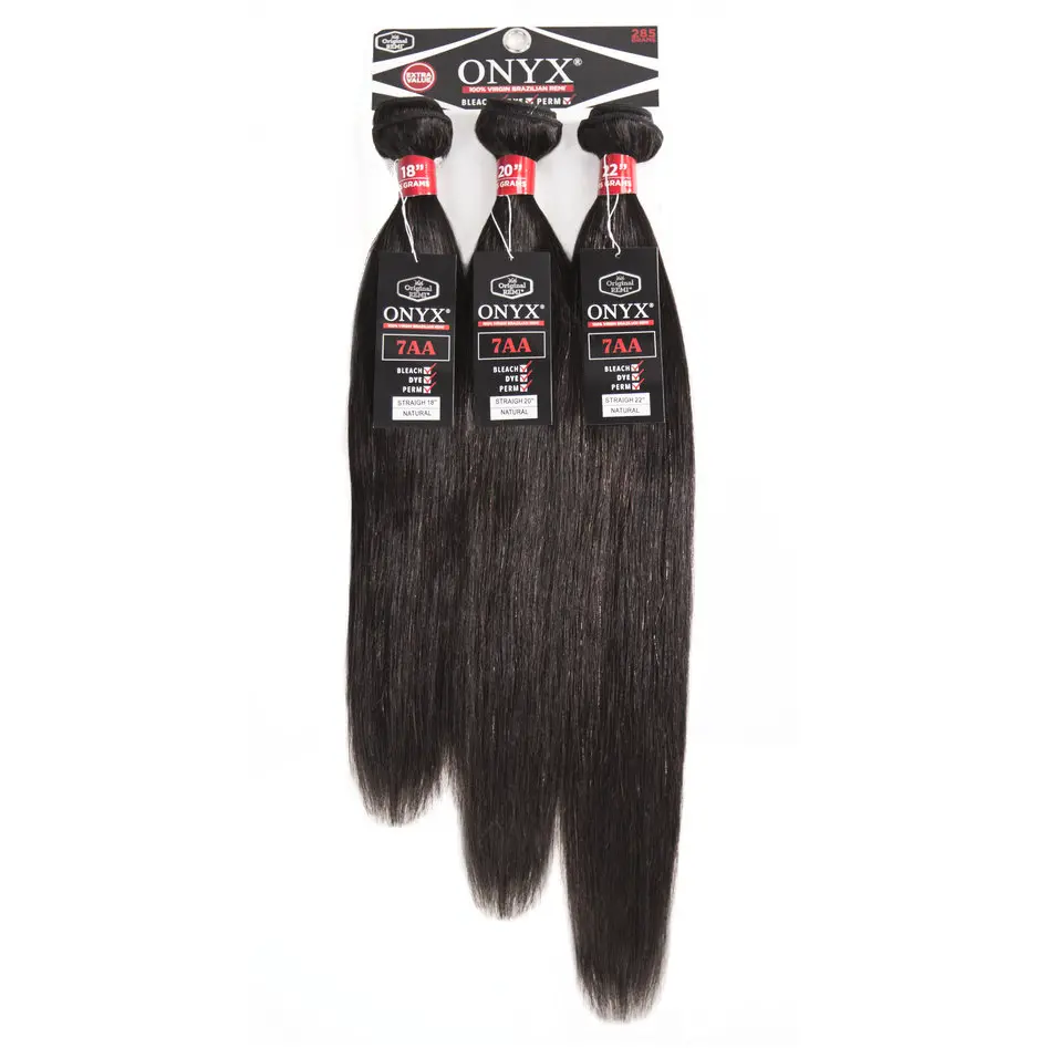 Onyx: 100% Virgin Brazilian Remi 3 Pack - Straight 1