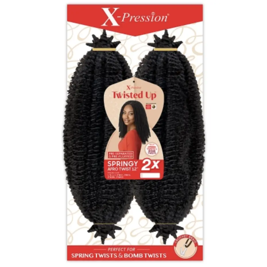 Outre: X-Pression Twisted Up 2X Springy Afro Twist 12"Crochet Braids 1