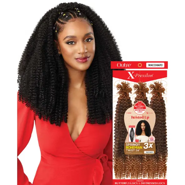 Outre: X-Pression Twisted Up 3X Springy Bohemian Twist 16" Crochet Braids 1