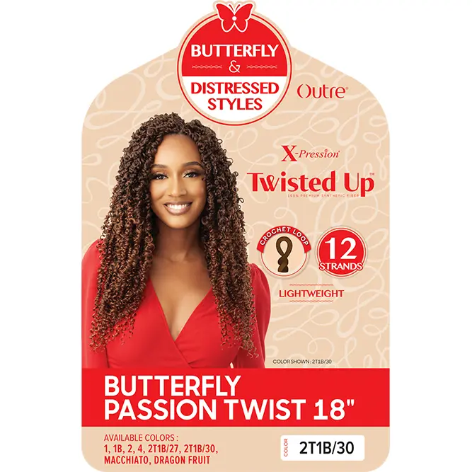 Outre: Xpression Twisted Up Butterfly Passion Twist 18" Crochet Braids 4