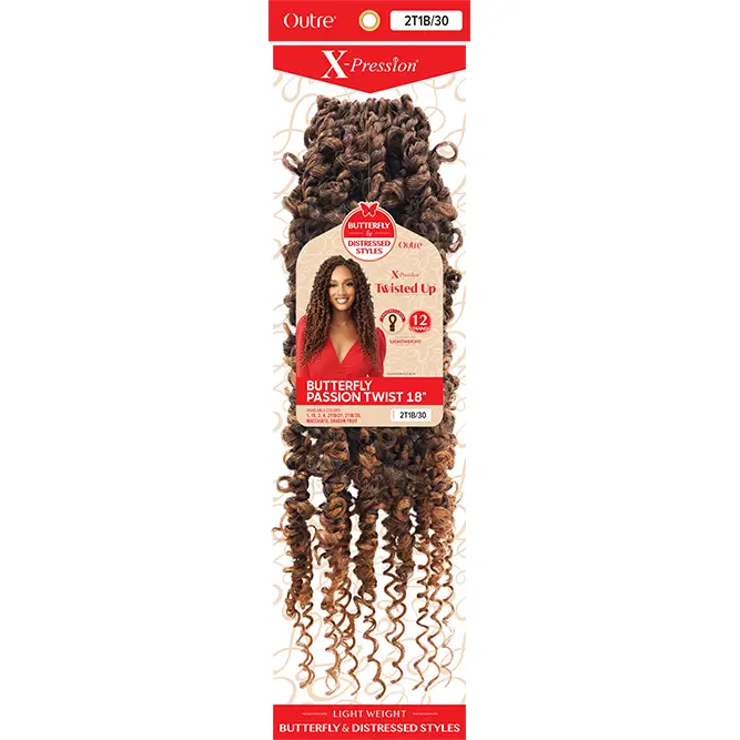 Outre: Xpression Twisted Up Butterfly Passion Twist 18" Crochet Braids 2