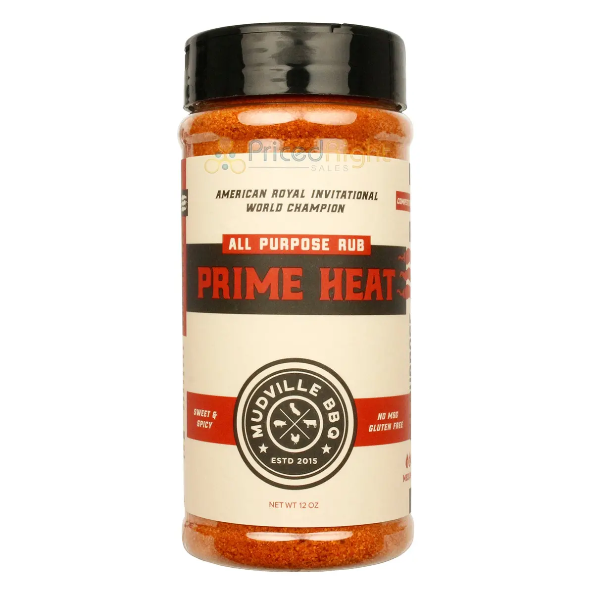 Mudville Bbq Prime Heat All Purpose Rub Sweet & Spicy No Msg Gluten Free 12Oz 1